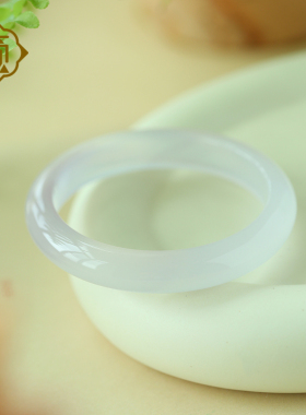 顽石灵 收藏级马达加斯加薰衣草浅紫玉髓手镯W1-403