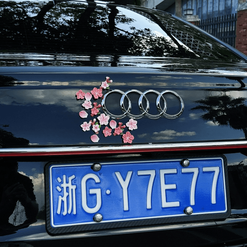 3d立体桃花车尾摆件车贴汽车电动车花朵中控台装饰品车载树脂樱花,淘宝优惠券,粉丝福利购,淘宝优惠卷