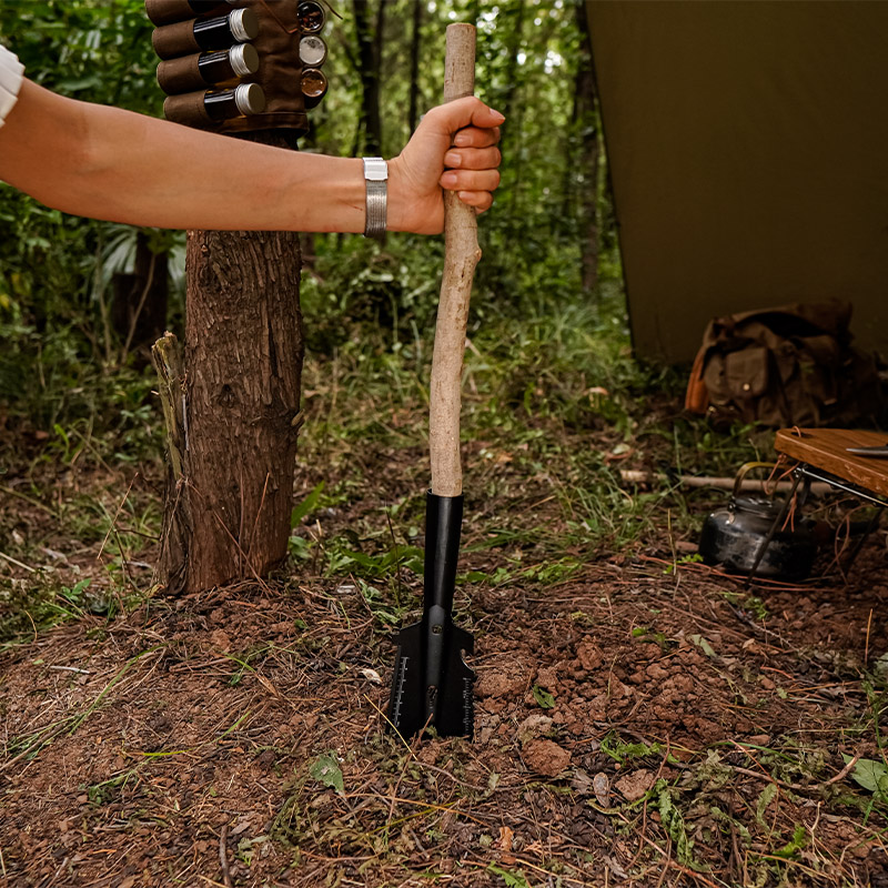 多功能小手铲bushcraft户外野营兵工铲子野外碳钢铁锹露营工具铲