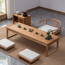 Day-style tea table tatami tea table Zen idem table elm wood solid wood small short length bar table Chinese home kang table balcony