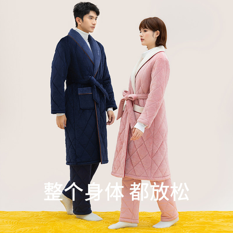 秋鹿珊瑚绒睡袍冬款女大码晨袍中长款男士浴袍式睡衣秋冬情侣长袍,淘宝优惠券,粉丝福利购,淘宝优惠卷