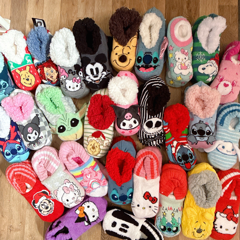 外贸秋冬季加厚保暖防滑软底地板靴卡通女袜套室内棉鞋早教亲鞋,淘宝优惠券,粉丝福利购,淘宝优惠卷