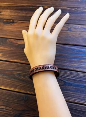 复古阿美咔叽手镯真皮手环纳瓦霍