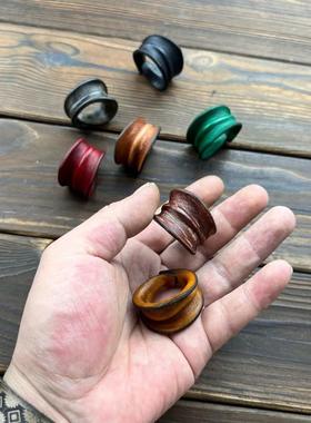 牛皮戒指真皮开口情侣女活口对戒