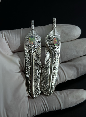 小周手作925纯银羽毛吊坠