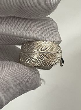 小周手作 菊地健kenkikuchi 925纯银羽毛点金男女款戒指