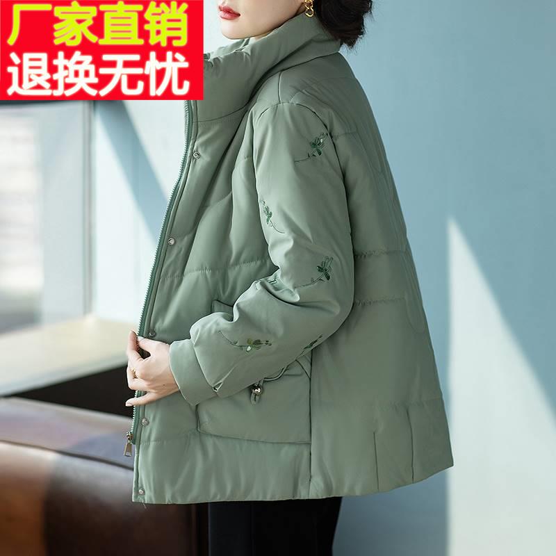 中年妈妈冬装棉袄宽松大码洋气棉服2023新款中老年女秋冬棉衣外套