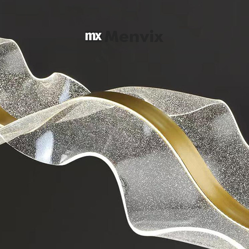 Menvix现代轻奢餐厅前台吊灯餐桌吧台茶室灯水波浪纹艺术飘带吊灯,淘宝优惠券,粉丝福利购,淘宝优惠卷