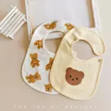 Детский мультяшный хлопковый водонепроницаемый слюнявчик для новорожденных, милый нагрудник, с медвежатами