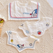 Petals saliva towel baby 360 degrees Rotation newborn baby pure cotton cloth small round mouth baby anti-puff milk