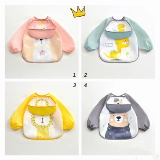 Детский водонепроницаемый слюнявчик, лонгслив для еды, тонкий нагрудник, анти-грязь, сзади на завязках