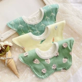 Летний тонкий свежий брендовый детский нагрудник, водонепроницаемый слюнявчик, в корейском стиле, в цветочек, цветочный принт