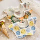 Летний тонкий свежий брендовый детский нагрудник, водонепроницаемый слюнявчик, в корейском стиле, в цветочек, цветочный принт