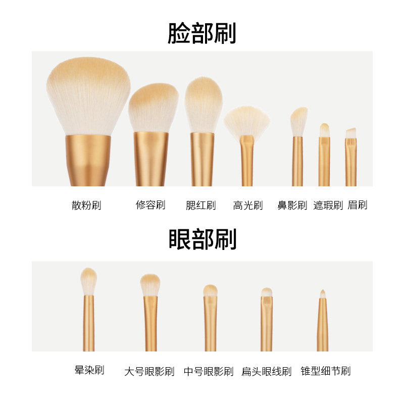12支尔木萄星动化妆刷套装眼影腮红散粉高光修容刷子粉底唇刷全套_虎窝淘