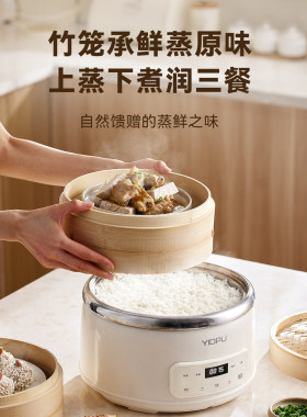 亿德浦竹笼电蒸锅多功能家用蒸煮炖一体锅多层大容量三层2026新款