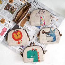 Cute Mini Zero Wallet Canvas Cloth Art Small Coin Bag Zero Money Small Bag Shake-Up Zipper Student Wallet Woman Short