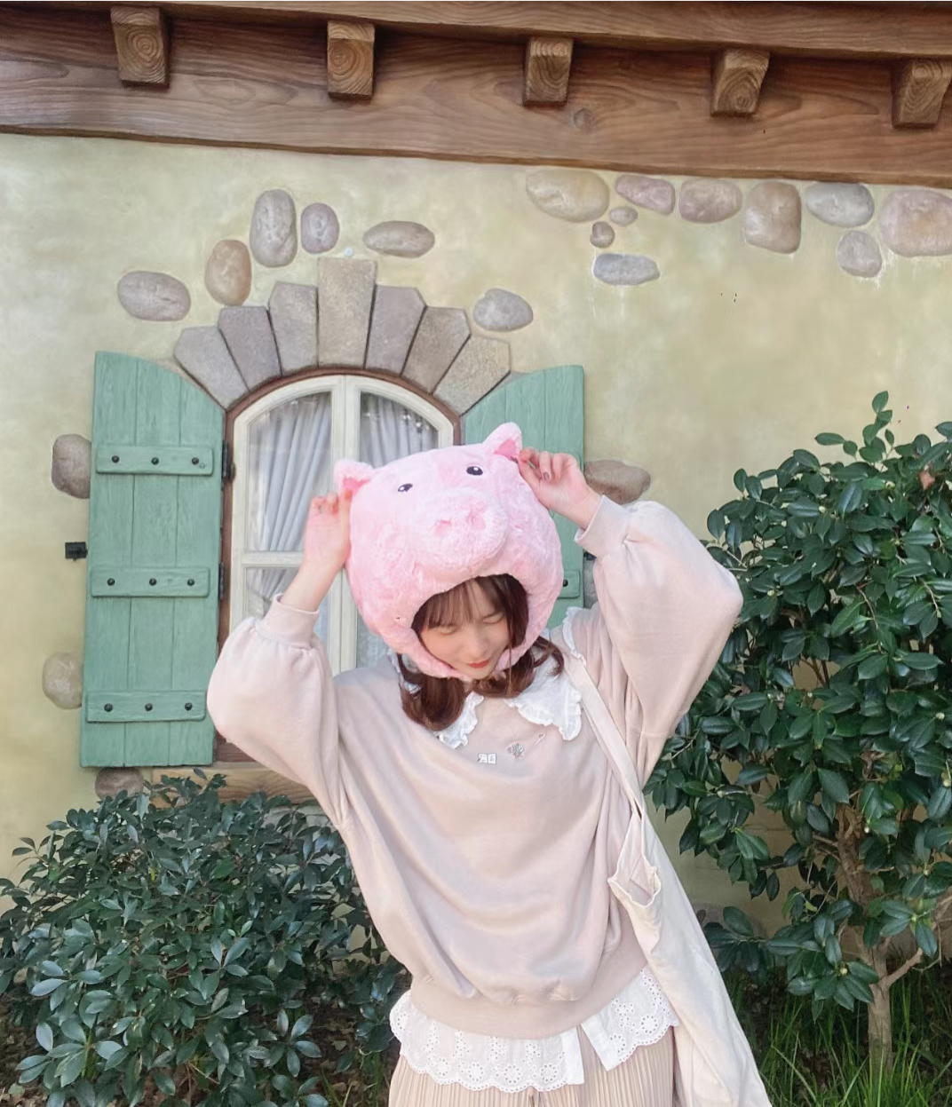 出租 上海迪士尼朱迪警官狐狸克头套帽子维尼星黛露小飞象帽子租