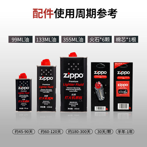 zippo打火机油配件官方正版 芝宝专用火石棉芯煤油燃油 原装正品 - 图0