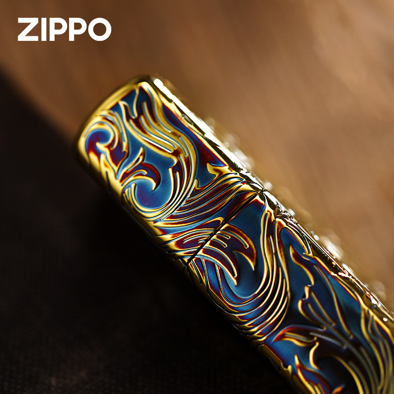 【zippo行运草】打火机官方正品唐草熏金色限量七夕节礼物送男友