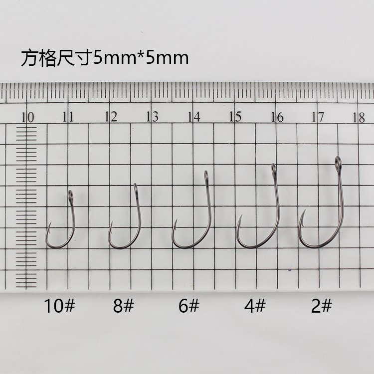 8001路亚单钩细条亮片钩溪流管付大眼带圈孔钩白条马口翘嘴鳜鱼钩-图0