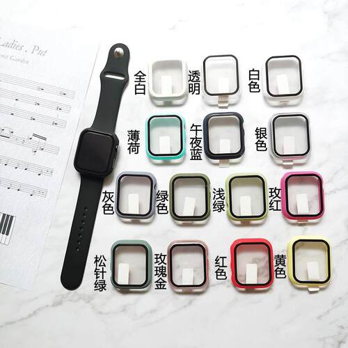 适用苹果手表钢化膜贴膜+保护壳一体iwatch5 6 SE保护套4/9/7全包硬壳apple watch10/11/46mm 40/44/4145mm42 - 图0