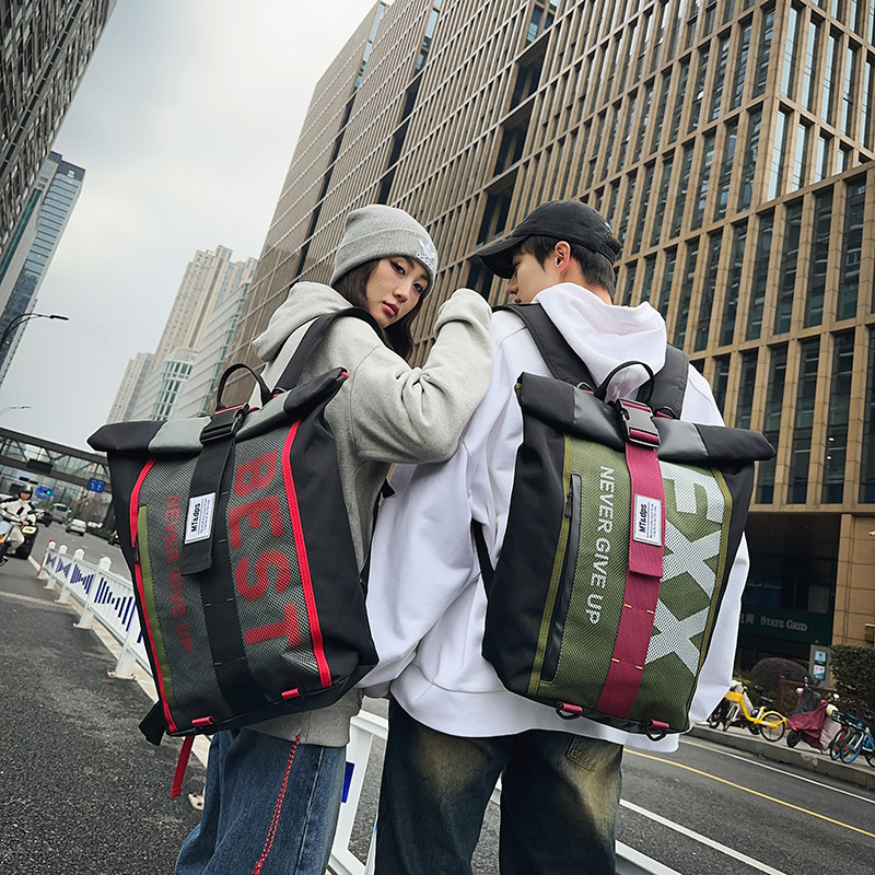 书包男时尚潮流旅行背包男高中生大学生潮牌工装风大容量双肩包女,淘宝优惠券,粉丝福利购,淘宝优惠卷