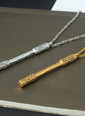 挂件情侣钛钢如意金箍棒项链吊坠