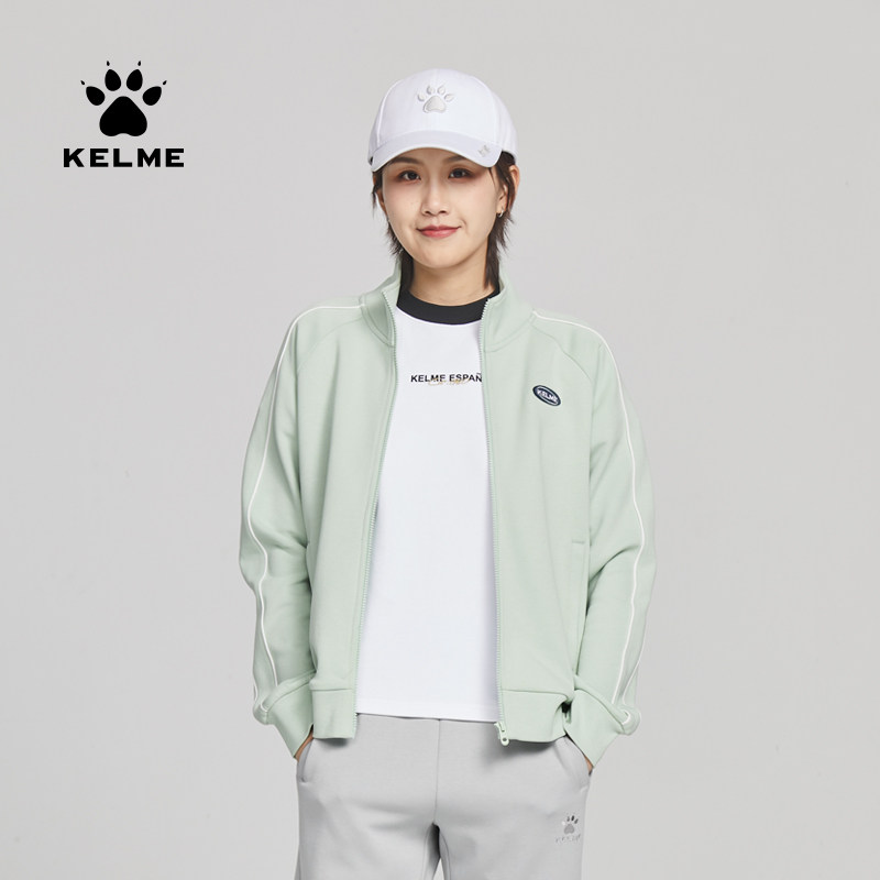 KELME卡尔美卫衣外套2025秋季新时尚运动休闲立领针织宽松女夹克,淘宝优惠券,粉丝福利购,淘宝优惠卷