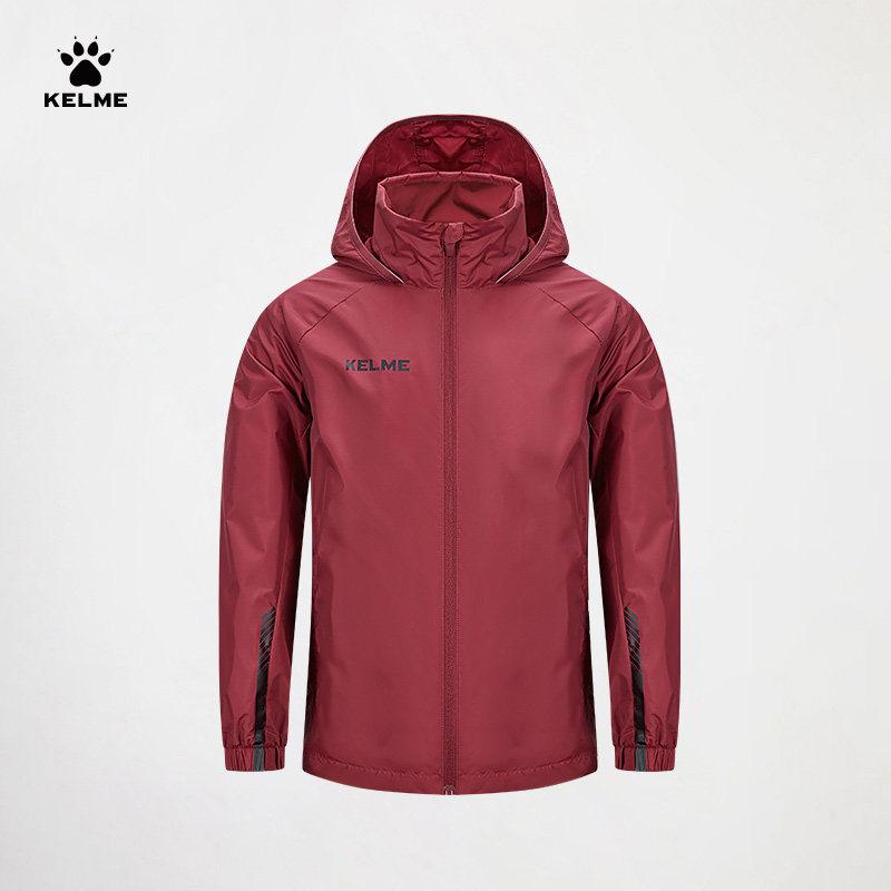 KELME卡尔美儿童风衣外套2025春秋款梭织连帽防泼水足球训练夹克,淘宝优惠券,粉丝福利购,淘宝优惠卷