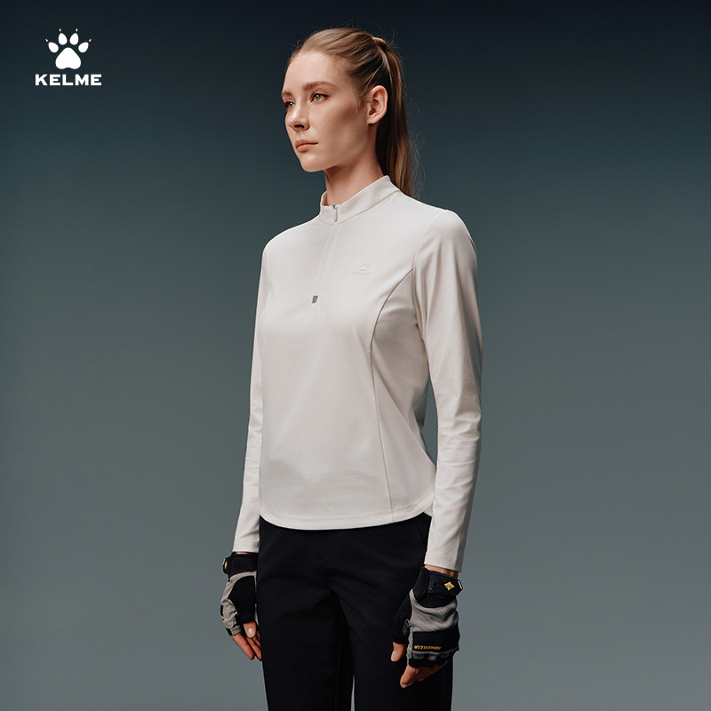 KELME卡尔美户外立领长袖T恤女2025秋冬半拉链健身跑步运动训练服,淘宝优惠券,粉丝福利购,淘宝优惠卷