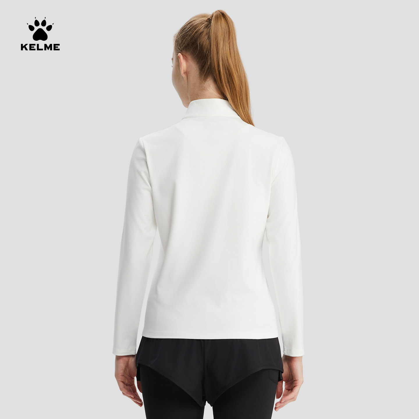 KELME卡尔美长袖运动T恤女2025秋季半拉链健身跑步透气速干训练服,淘宝优惠券,粉丝福利购,淘宝优惠卷