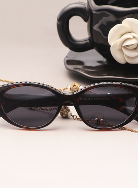 红色复古猫眼偏光墨镜小脸防晒潮