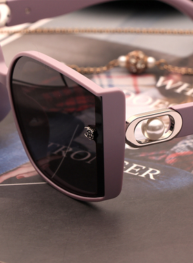 紫色墨镜女高级感珍珠偏光太阳镜