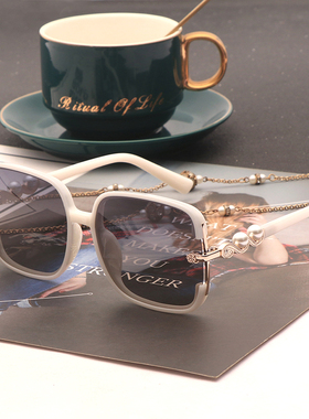 墨镜显脸小白色偏光女紫色高级感