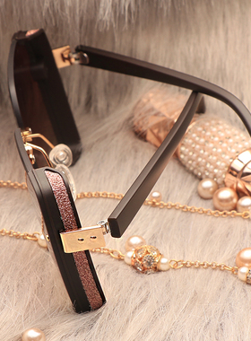 高级时尚星空绿色显白太阳镜小脸