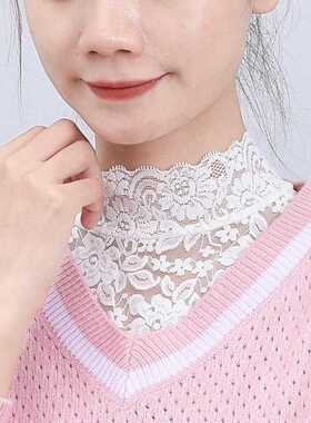 蕾丝假领子女百搭秋冬搭低领时尚