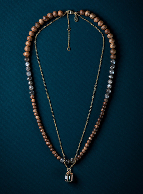 原创沉香水晶锁骨链叠加项链女