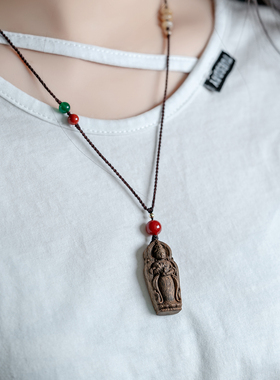 天然芽庄白奇楠沉香观音吊坠保真