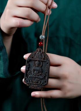 高端柬埔寨菩萨棋沉香莲花吊坠