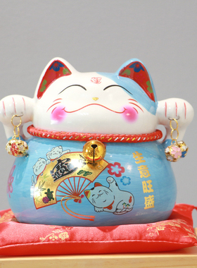 陶瓷日式招财猫存钱罐创意商铺收银台摆件家居玄关饰品礼品