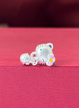 足银999珐琅彩铃铛凯蒂猫散珠