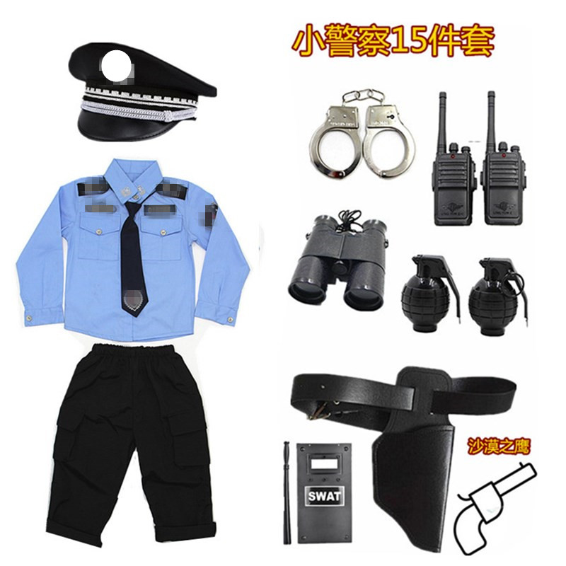 六一儿童表演服警察演出服小交警官儿童节男女童军装套装特种兵服-图3