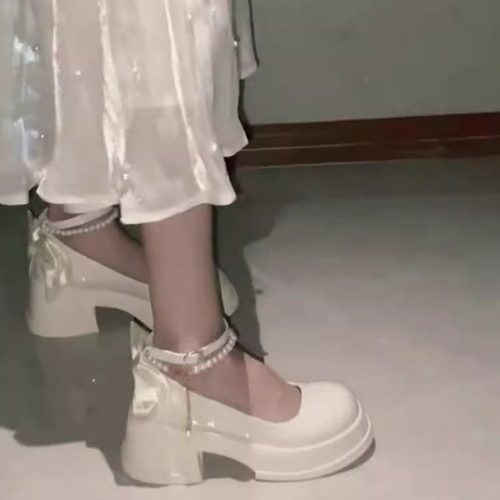 包头凉鞋女款2025新款夏季法式高跟单鞋仙女风配裙子玛丽珍女鞋子 - 图1
