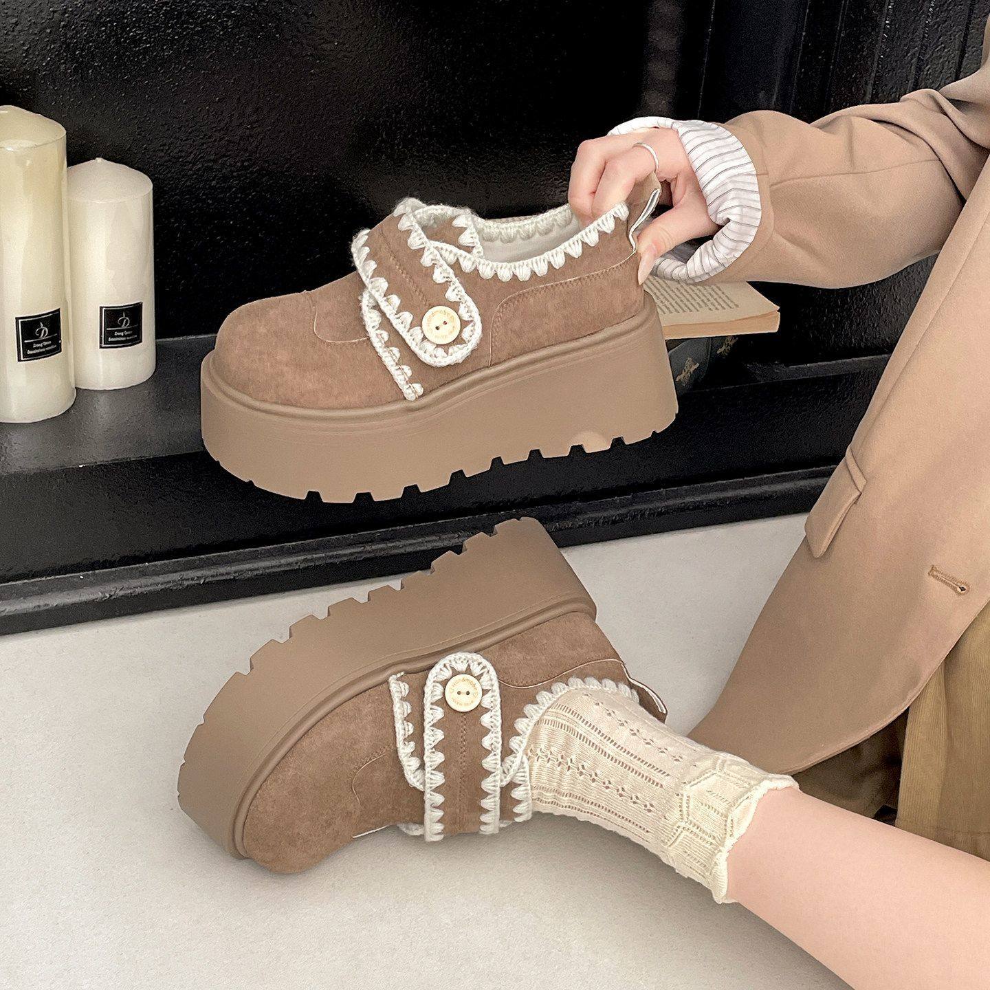 小个子复古厚底勃肯鞋女2026春季新款百搭外穿配裙子增高低帮单鞋,淘宝优惠券,粉丝福利购,淘宝优惠卷