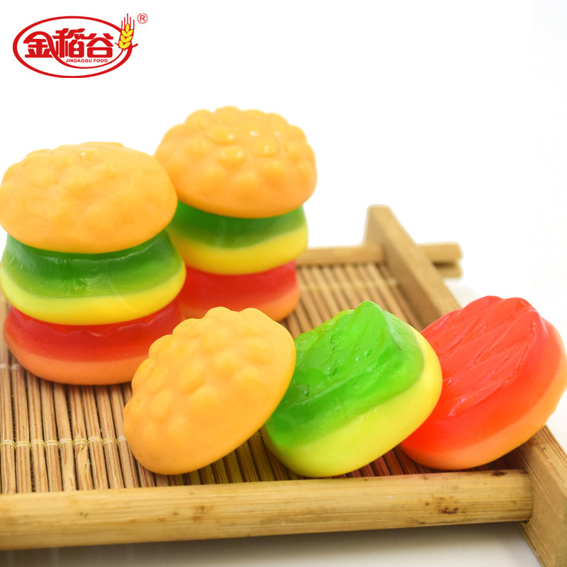 金稻谷汉堡橡皮糖250g果味软糖创意qq糖汉堡糖儿童小零食糖果年货,淘宝优惠券,粉丝福利购,淘宝优惠卷