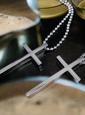 黄家驹同款十字架吊坠毛衣链长款