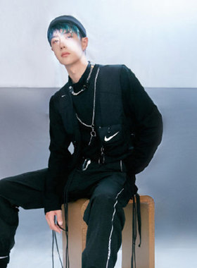 choker街舞王一博同款插扣锁骨链