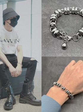 胡宇桐同款重工铸造圈环手链男女