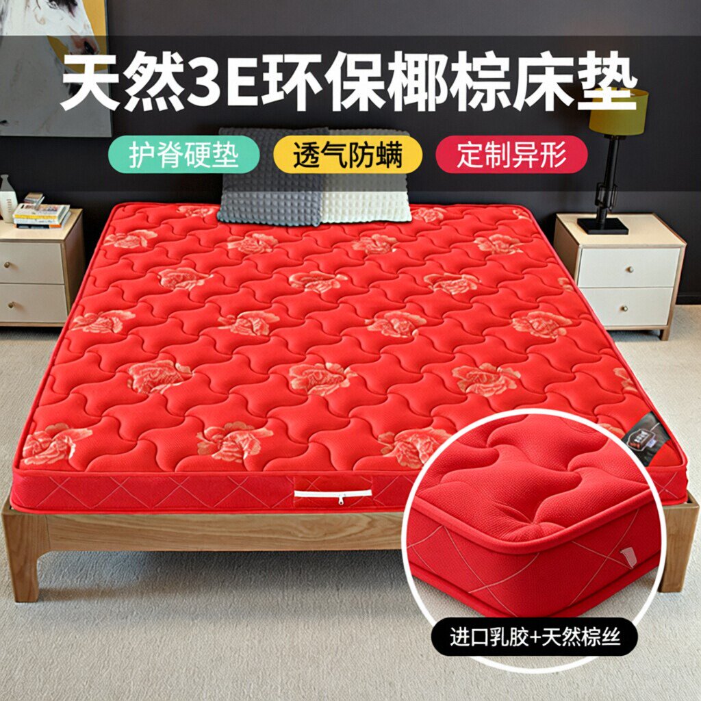 天然3E环保椰棕床垫榻榻米垫硬垫护脊棕榈垫卧室家用定制异形尺寸