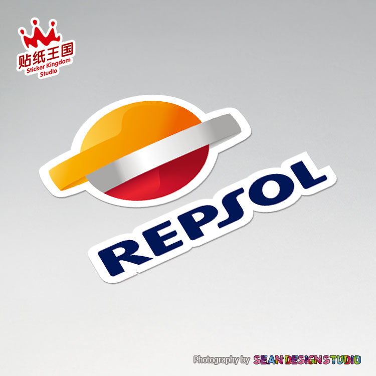 雷普索尔 repsol 威爽机油 摩托车改装反光贴纸 划痕遮挡贴花05 - 图2